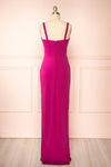 Babette Pink Mermaid Maxi Dress w/ Pleated Neckline | Boutique 1861 back view
