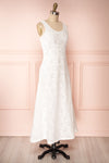 Babettine White Lace Maxi A-Line Bridal Dress side view | Boudoir 1861