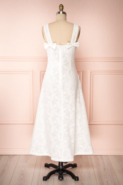 Babettine White Lace Maxi A-Line Bridal Dress back view | Boudoir 1861
