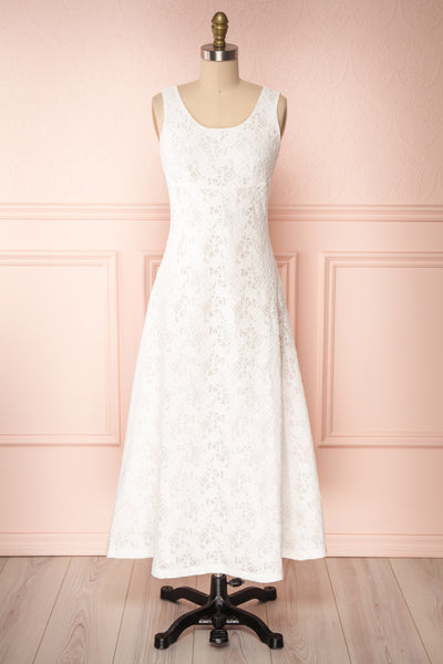 Babettine White Lace Maxi A-Line Bridal Dress | Boudoir 1861