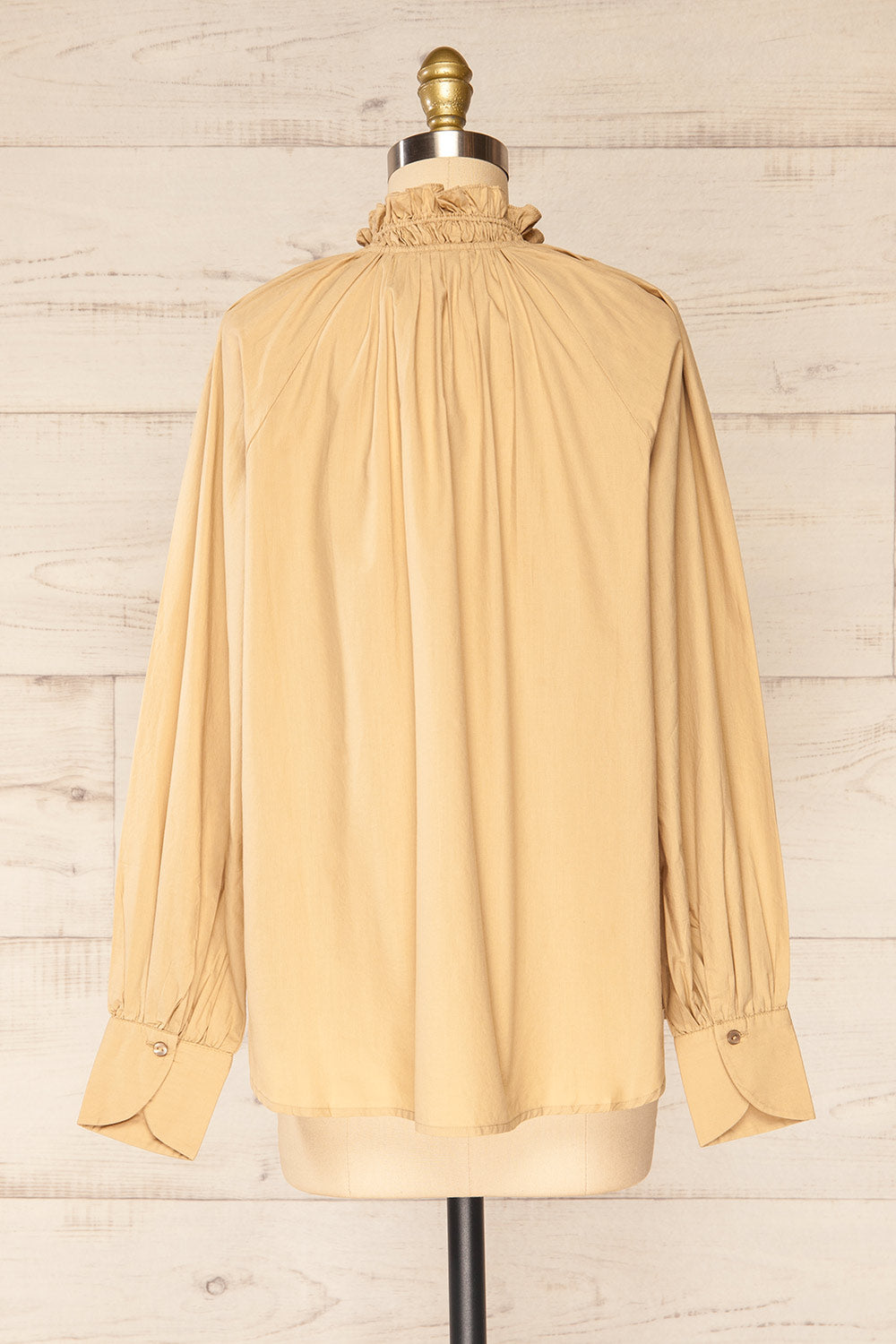 Babimost Beige Shirt w/ Ruffled Collar | La petite garçonne back view