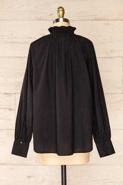 Babimost Black Shirt w/ Ruffled Collar | La petite garçonne back view