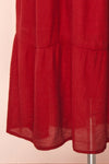 Badira Red Tiered Midi Dress w/ Square Neckline | Boutique 1861 bottom