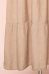 Badira Taupe Tiered Midi Dress w/ Square Neckline | Boutique 1861 bottom