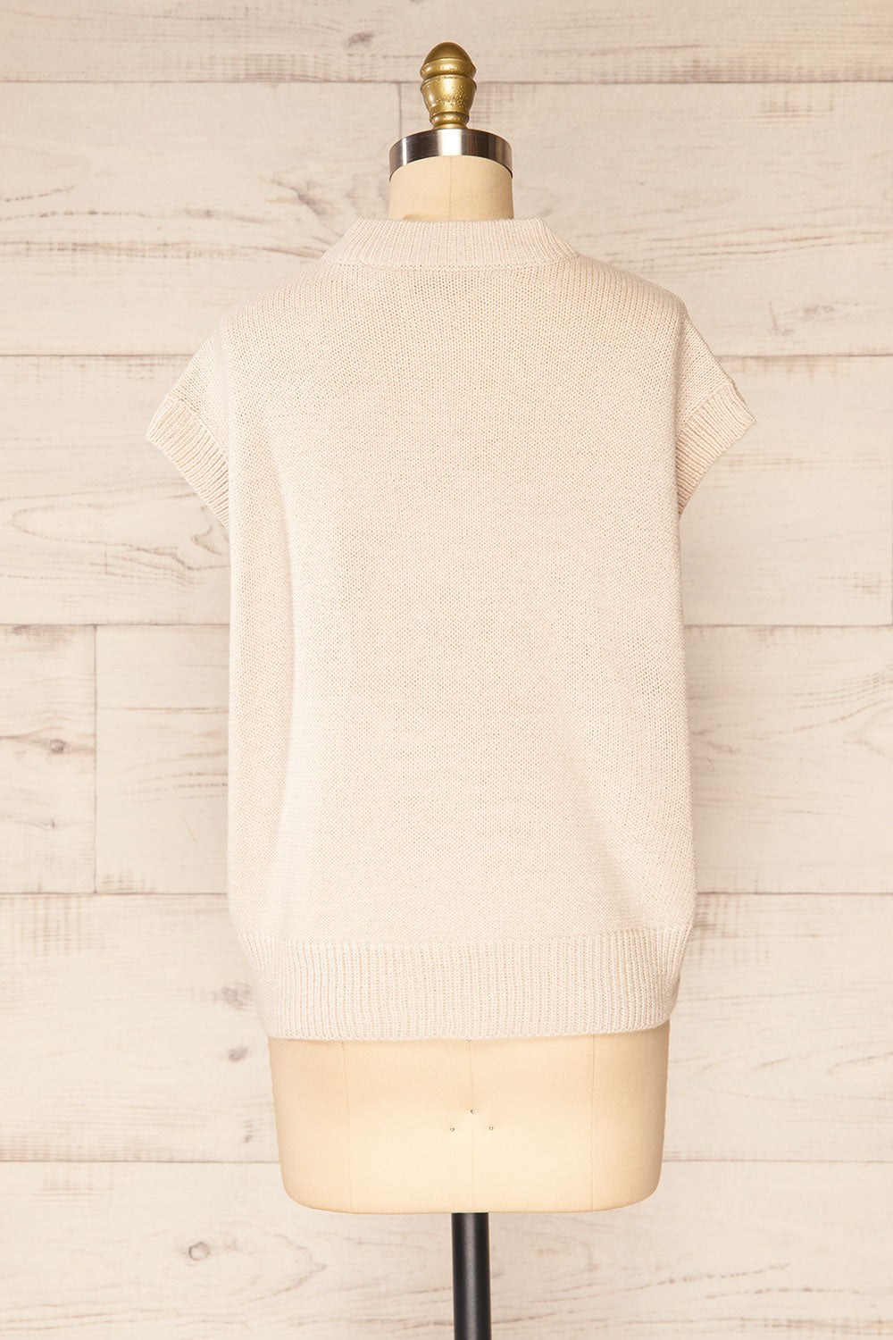 Baek Sand Sleeveless Knit Vest | La petite garçonne back view