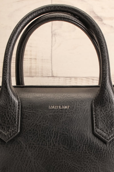 Baiga Black Matt & Nat Handbag | La petite garçonne logo close-up