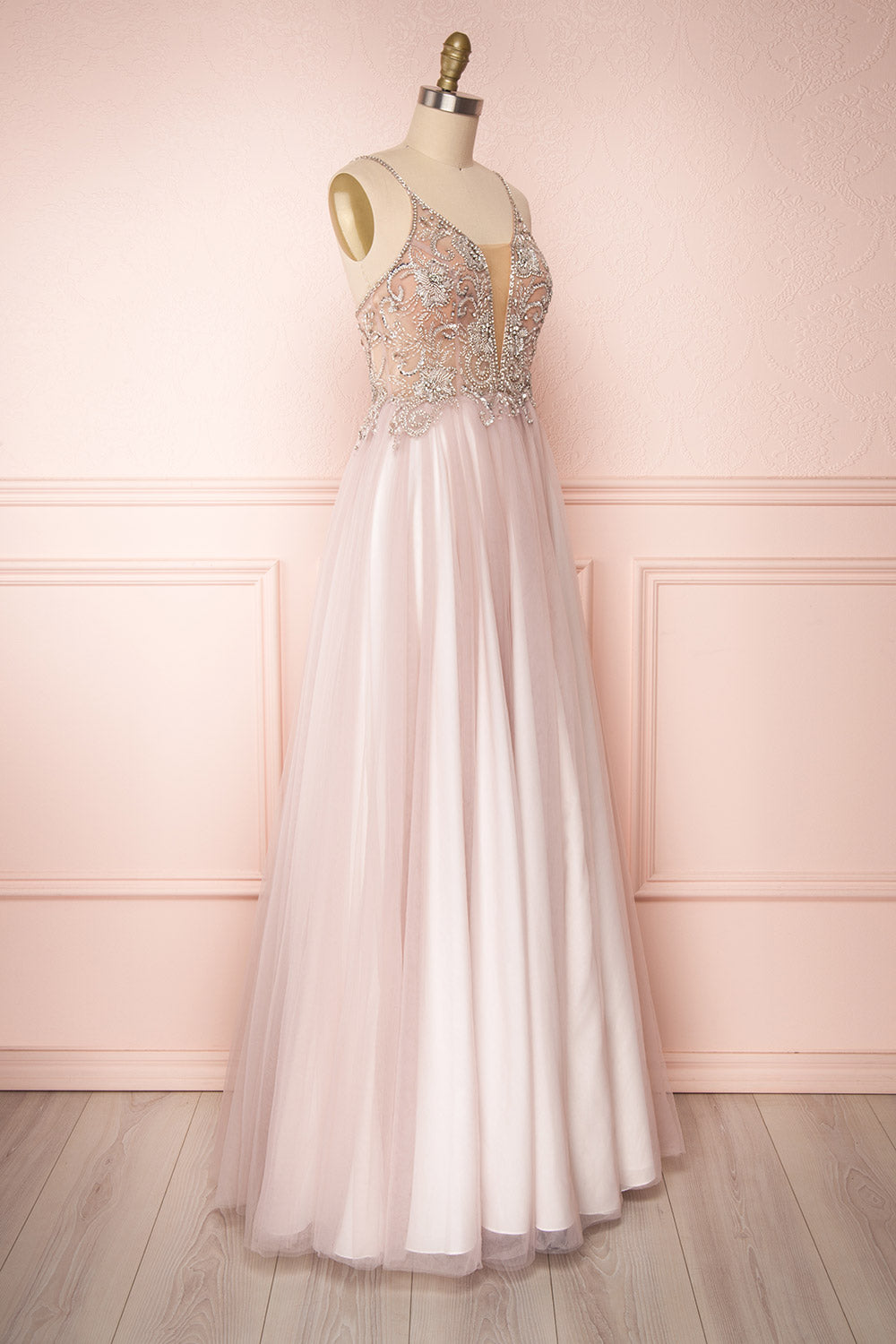Baillif Lilac Tulle A-Line Gown with Crystals | Boutique 1861 3