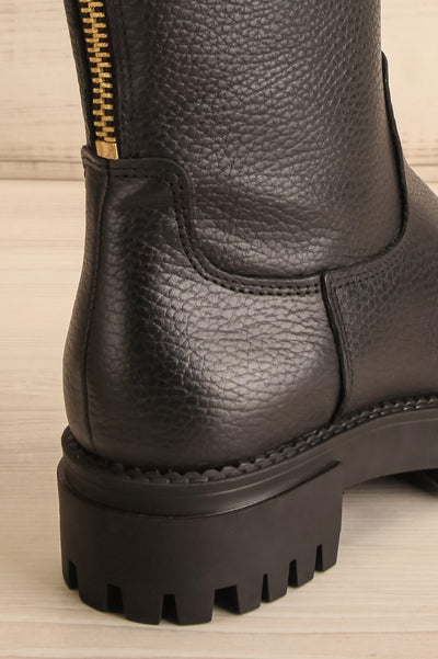Balance Mid-High Leather Boots | La petite garçonne  back close-up