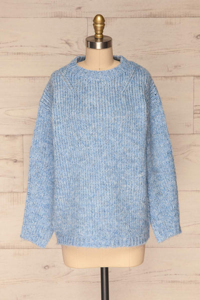 Balchik Blue Knit Sweater | La Petite Garçonne front view