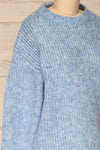 Balchik Blue Knit Sweater | La Petite Garçonne side close-up