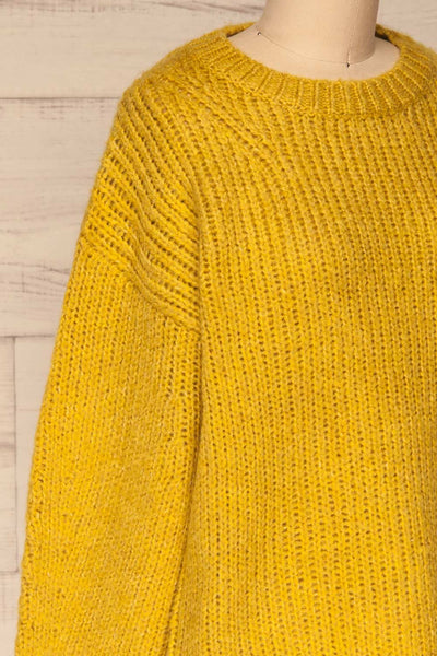 Balchik Yellow Knit Sweater | La Petite Garçonne side close-up