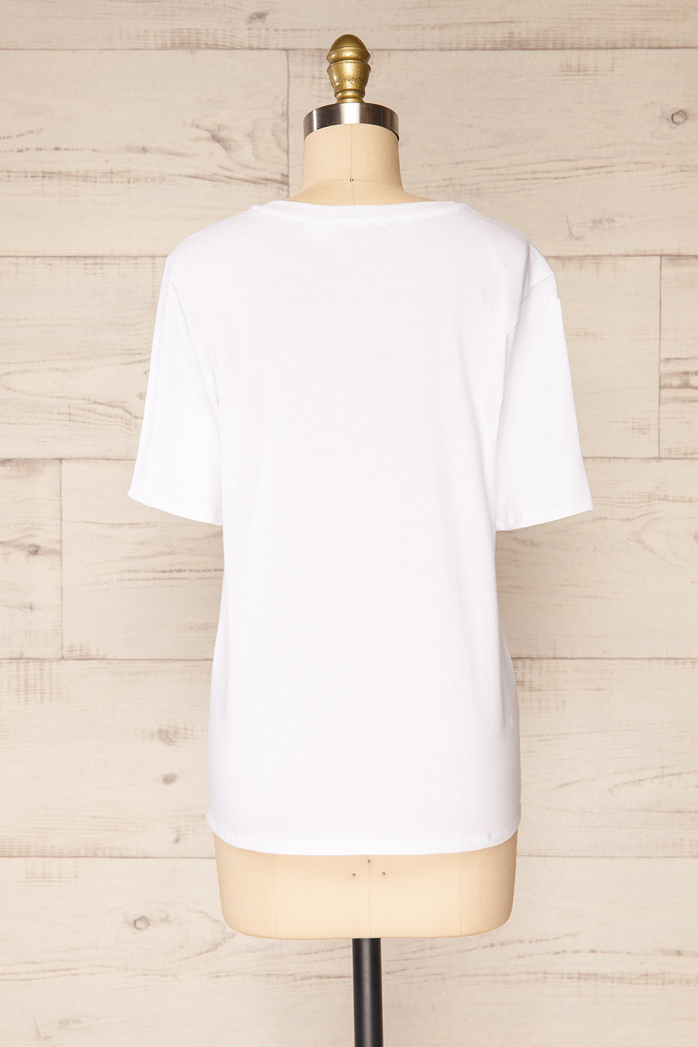 Bale White Crew Neck T-Shirt | La petite garçonne back view 