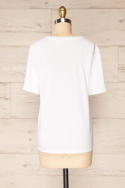 Bale White Crew Neck T-Shirt | La petite garçonne back view