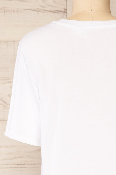Bale White Crew Neck T-Shirt | La petite garçonne back close-up