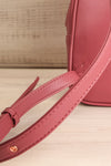 Balimina Raspberry Red Vegan Leather Backpack back close-up | La Petite Garçonne