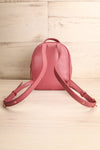 Balimina Raspberry Red Vegan Leather Backpack back view | La Petite Garçonne