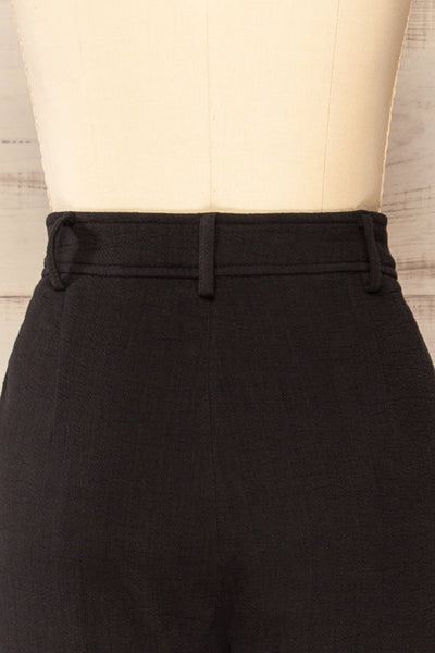 Balozi Black High-Waisted Pants | La petite garçonne back close-up