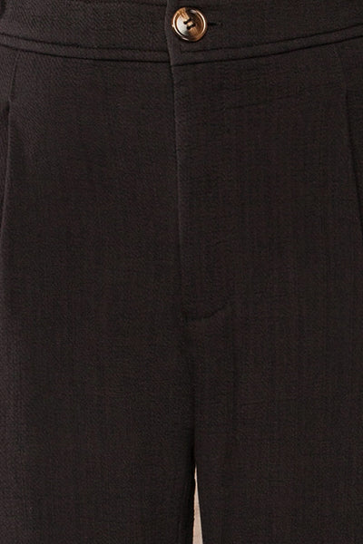 Balozi Black High-Waisted Pants | La petite garçonne fabric