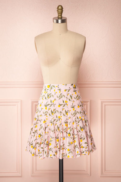 Balsadiero Pink Lemon Print Frills Short Skirt | Boutique 1861