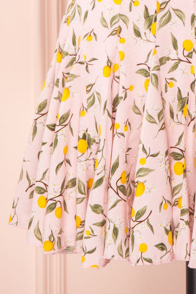 Balsadiero Pink Lemon Print Frills Short Skirt skirt | Boutique 1861