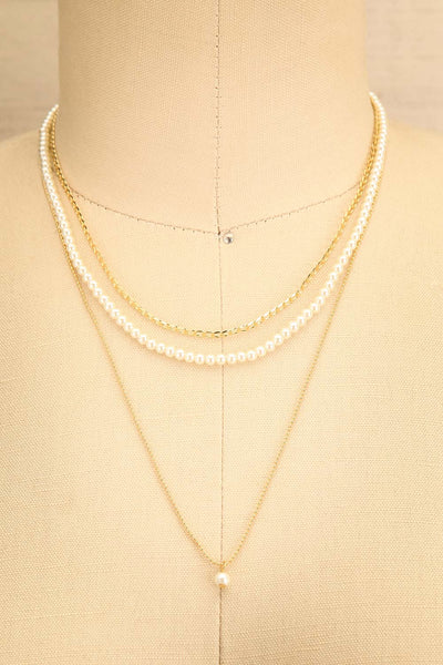 Bao Gold 3-in-1 Layered Chain Necklace w/ Pearls | La petite garçonne