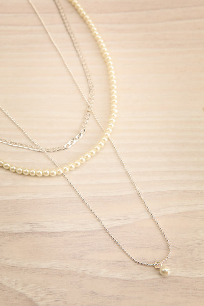 Bao Silver 3-in-1 Layered Chain Necklace w/ Pearls | La petite garçonne flat view