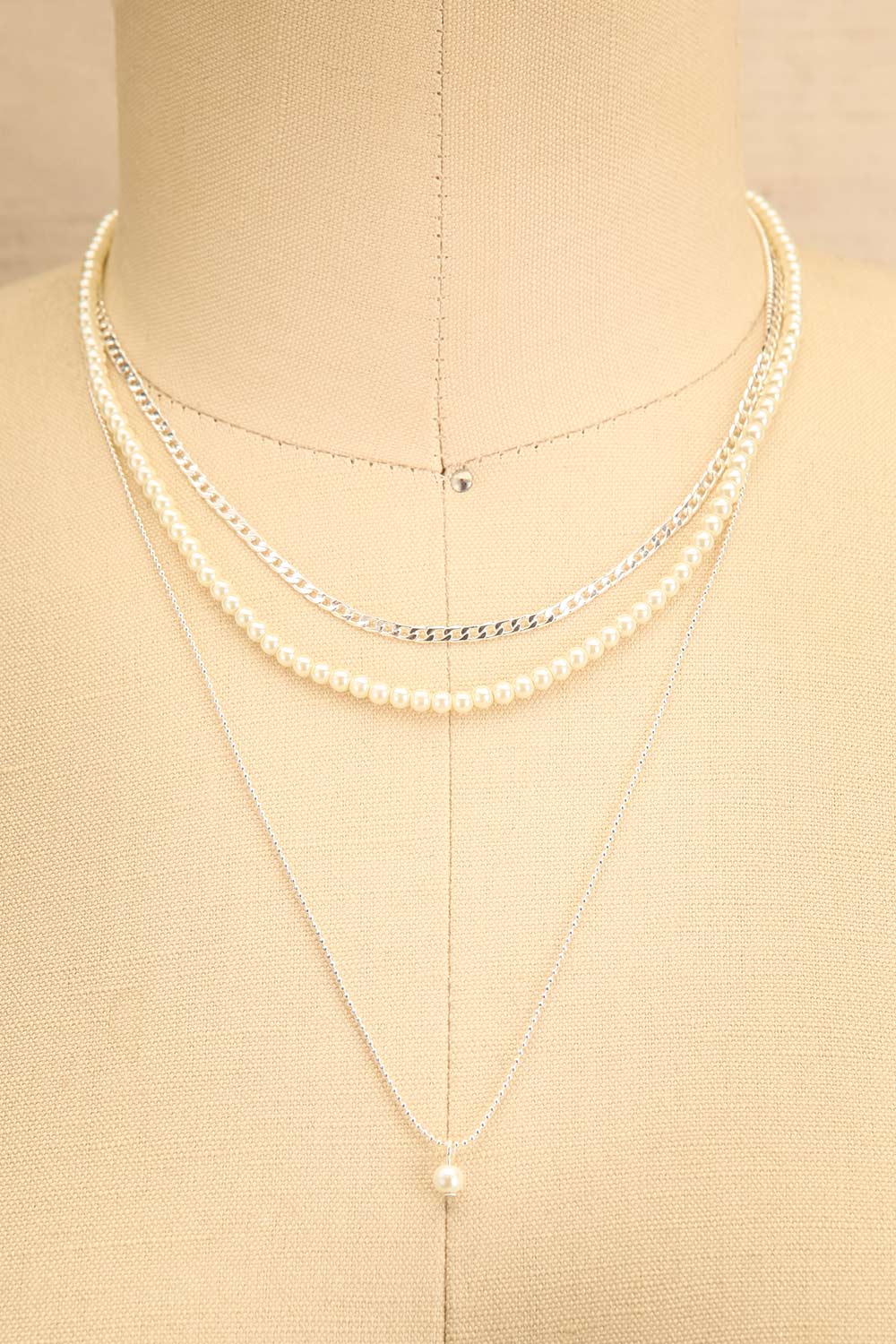 Bao Silver 3-in-1 Layered Chain Necklace w/ Pearls | La petite garçonne