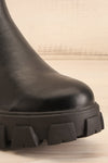 Barakaldo Black Faux-Leather Chelsea Boots | La petite garçonne front close-up