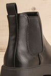 Barakaldo Black Faux-Leather Chelsea Boots | La petite garçonne back close-up