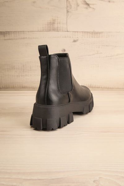 Barakaldo Black Faux-Leather Chelsea Boots | La petite garçonne back view
