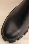 Barakaldo Black Faux-Leather Chelsea Boots | La petite garçonne flat close-up