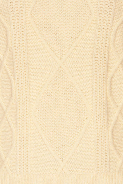 Barb Ivory Braided Knit Sweater | La petite garçonne fabric