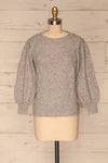 Barb Light Grey Braided Knit Sweater | La petite garçonne front view