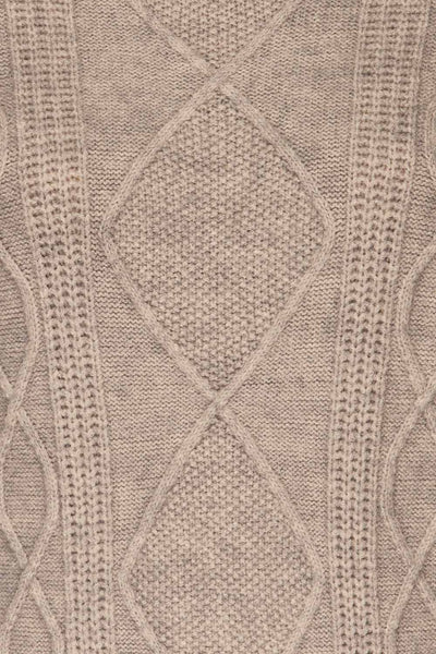 Barb Light Grey Braided Knit Sweater | La petite garçonne fabric