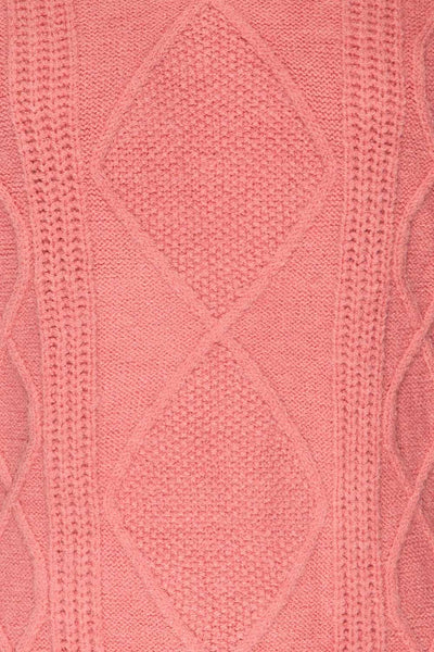 Barb Pink Braided Knit Sweater | La petite garçonne fabric