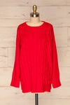 Amadora Red Oversized Knit Sweater front view | La Petite Garçonne
