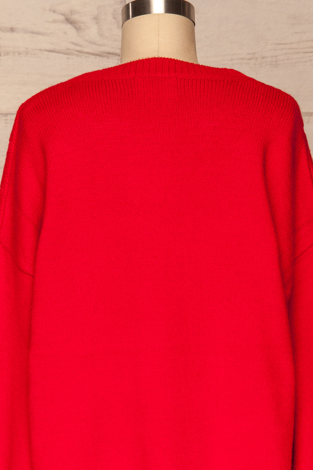 Amadora Red Oversized Knit Sweater back close up | La Petite Garçonne