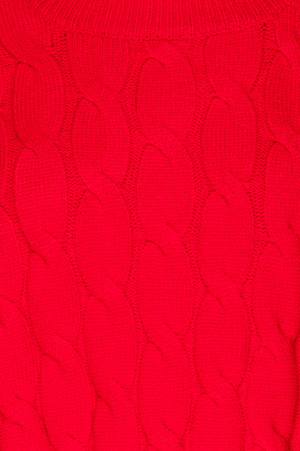 Amadora Red Oversized Knit Sweater fabric details | La Petite Garçonne
