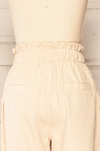 Barraga High-Waisted Paper Bag Pants | La petite garçonne back close-up