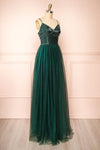 Barraganetal Green Maxi A-Line Tulle Dress | Boutique 1861 side view