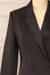 Barrameda Black Buttoned Blazer Dress | La petite garçonne front close-up
