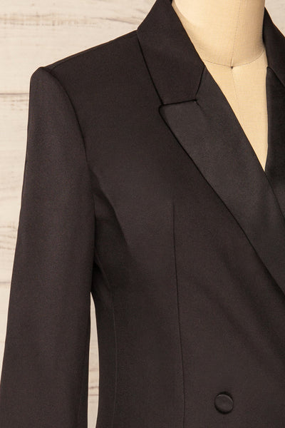 Barrameda Black Buttoned Blazer Dress | La petite garçonne side close-up