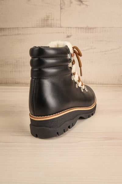 Battement Fur-Lined Leather Hiker Boots | La petite garçonne back view