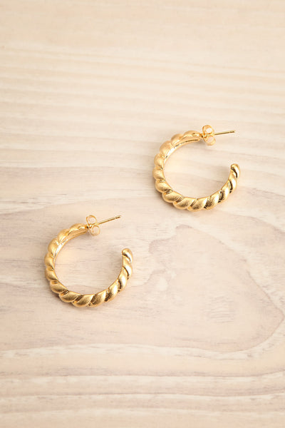 Battu Gold Twisted Hoop Earrings | La petite garçonne