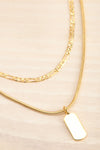 Bau Layered Chain Necklace w/ Medallion | La petite garçonne flat close-up