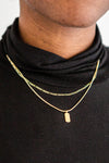 Bau Layered Chain Necklace w/ Medallion | La petite garçonne model
