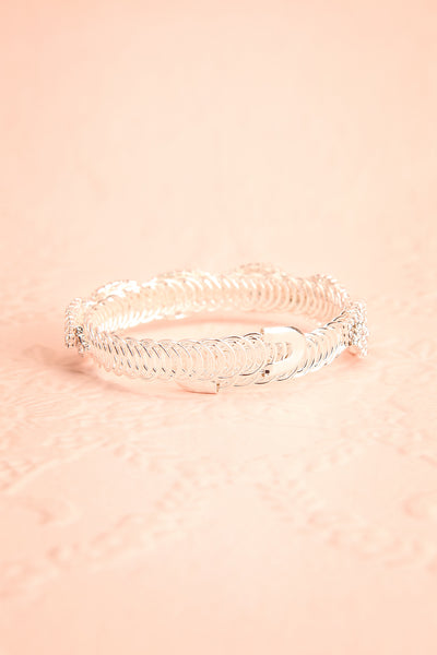 Baucis Argent Crystal Studded Silver Bangle Bracelet back view | Boutique 1861