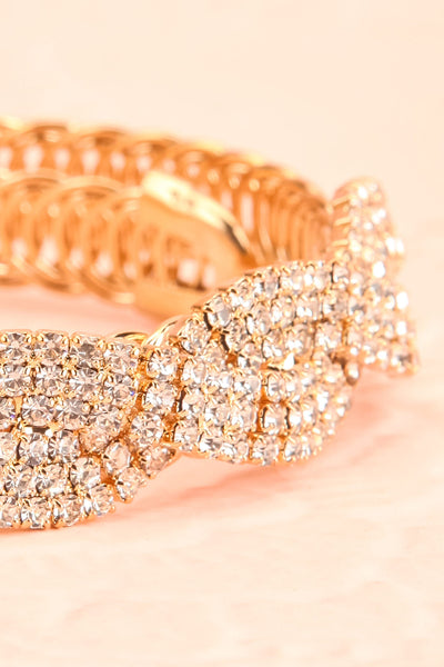 Baucis Or Crystal Studded Gold Bangle Bracelet front close-up | Boutique 1861