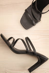 Baudoyer Black Heeled Sandals | La petite garçonne flat view