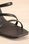 Baudoyer Black Heeled Sandals | La petite garçonne front close-up